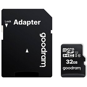 Карта памяти MicroSDHC 32GB UHS-I Class 10 Goodram + SD-adapter (M1AA-0320R12)
