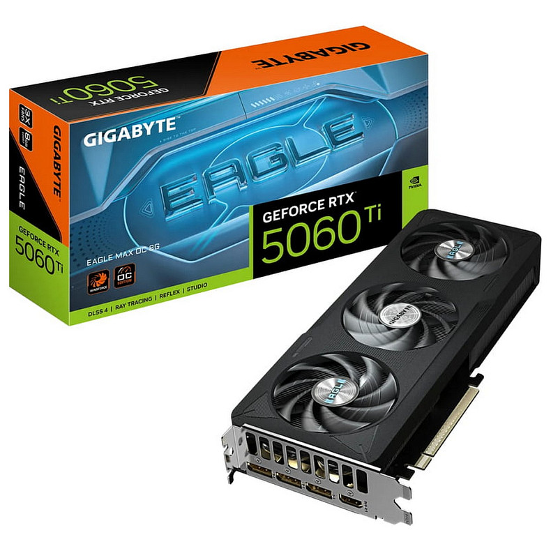 Відеокарта GF RTX 5060 Ti 8GB GDDR7 Eagle Max OC Gigabyte (GV-N506TEAGLEMAX OC-8GD)