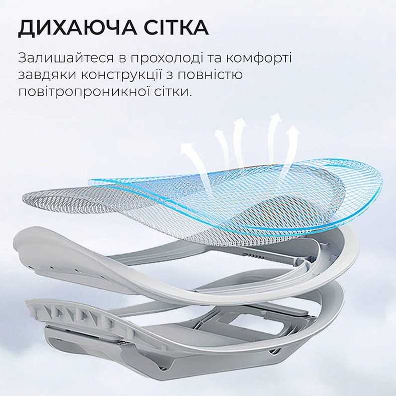 Крісло офісне з підставкою для ніг Sihoo DORO C300 Pro Mesh White