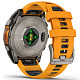 Спортивные часы GARMIN Fenix 8 47mm AMOLED Sapphire Graphite DLC Titanium with Spark Orange Silicone Band