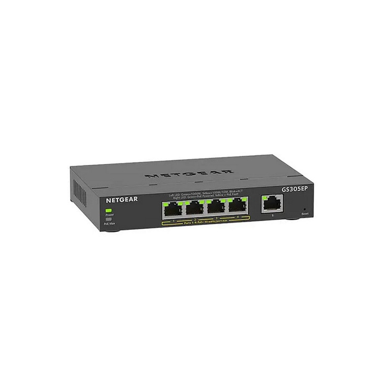 Коммутатор NETGEAR GS305EP 4xGE PoE+(63Вт), 1xGE, управляемый