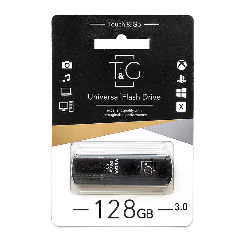 Флеш-накопичувач USB 3.0 128GB T&G 121 Vega Series Black (TG121-128GB3BK)