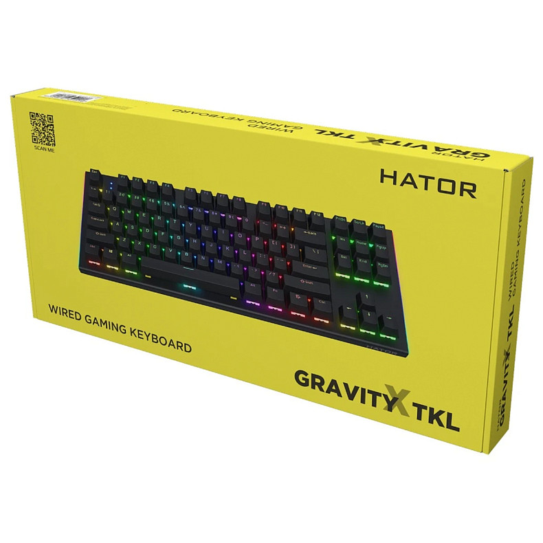 Клавіатура HATOR Gravity X TKL orange (HTK550) black, US Layout