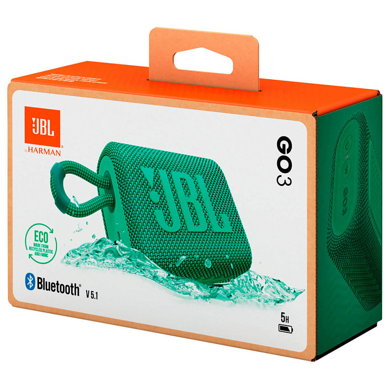 Портативна акустика JBL Go 3 Eco Green (JBLGO3ECOGRN)