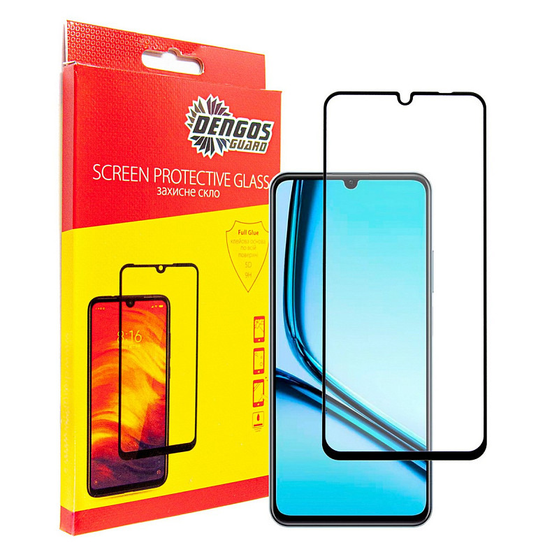 Защитное стекло Dengos для Realme Note 50 Black Full Glue (TGFG-371)