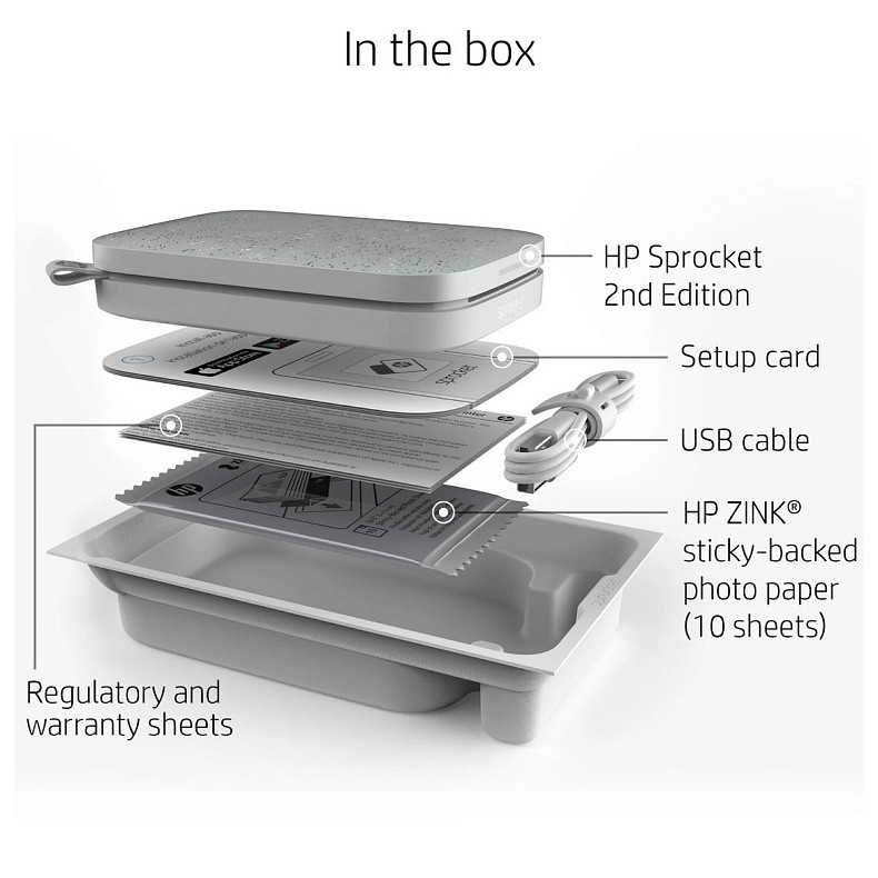 Фотопринтер HP Sprocket 2x3 Luna Pearl (HPISPW)