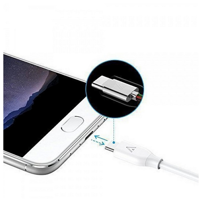 Кабель ANKER Powerline USB-C to USB-A 3.0 - 0.9м V3 (White)