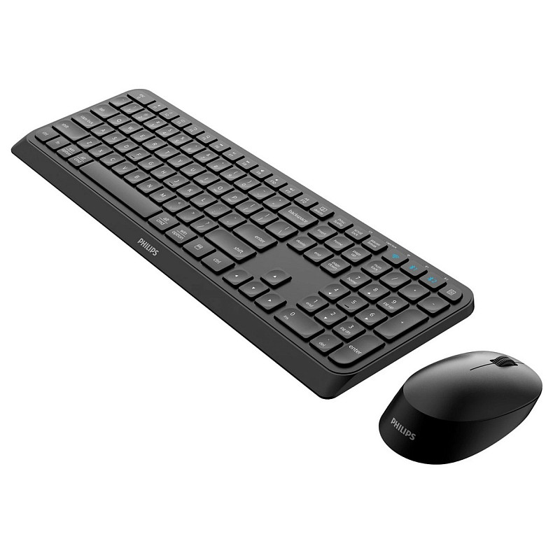 Комплект бездротовий Philips 6407 (клавіатура + мишка) UA, 2,4 ГГц/Bluetooth чорний