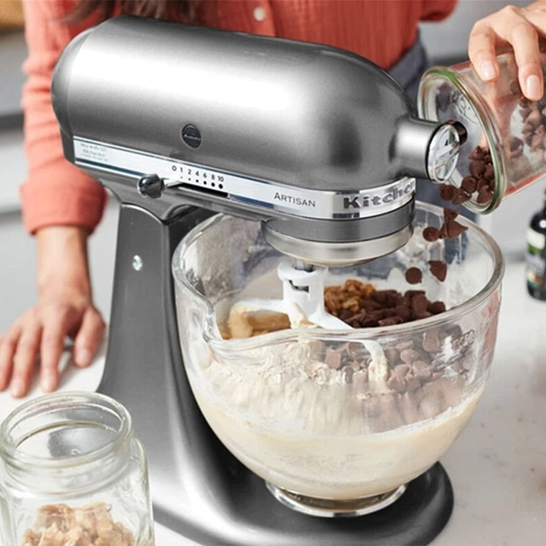 Кухонный комбайн KitchenAid Artisan 4,8 л 5KSM175PSECU с откидным блоком серебристый