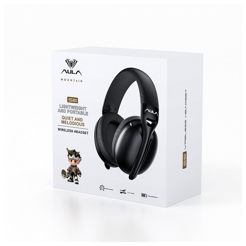 Гарнитура Aula S6 Wireless Headset Black (6948391235554)