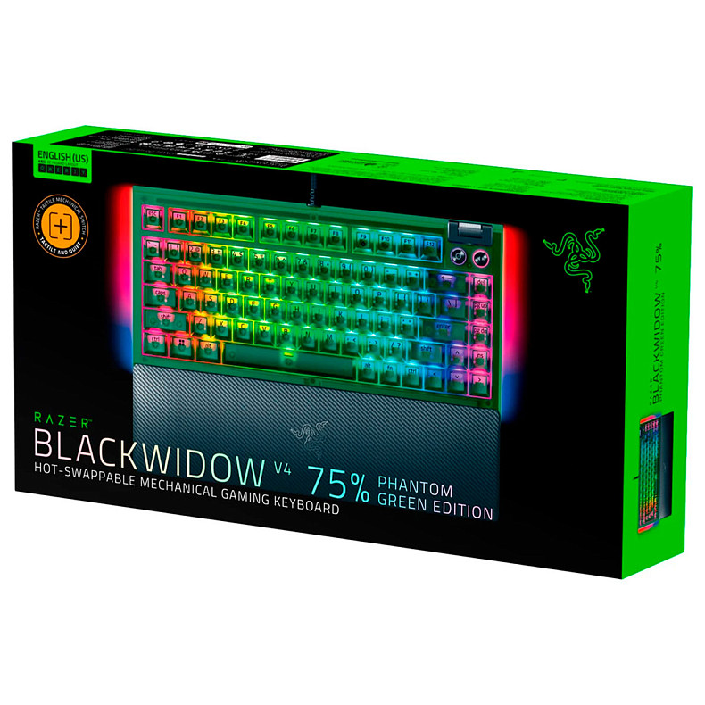 Клавіатура RAZER BlackWidow V4 75%, Phantom Green (RZ03-05003300-R3M1)