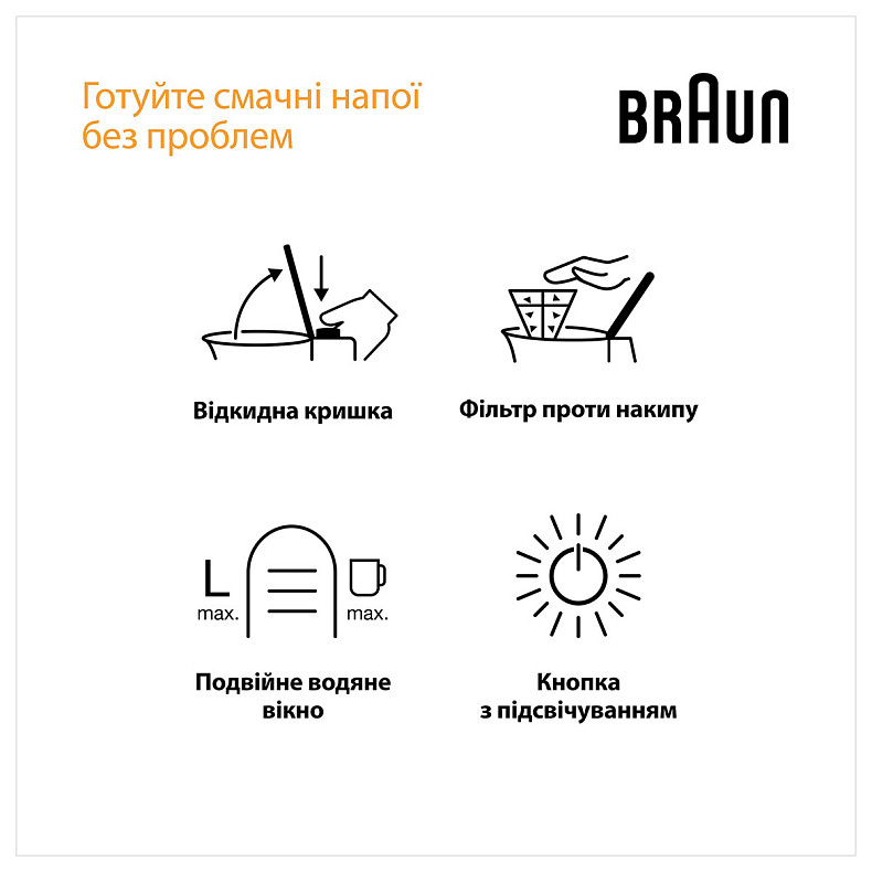 Електрочайник BRAUN WK 1500 BK