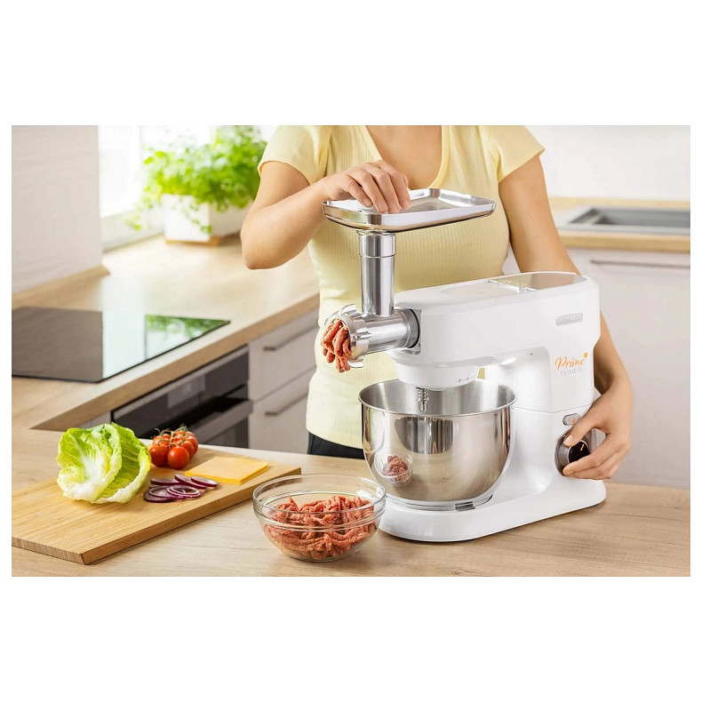 Кухонная машина Sencor 1000Вт, чаша-металл, корпус-пластик, насадок-12, белый