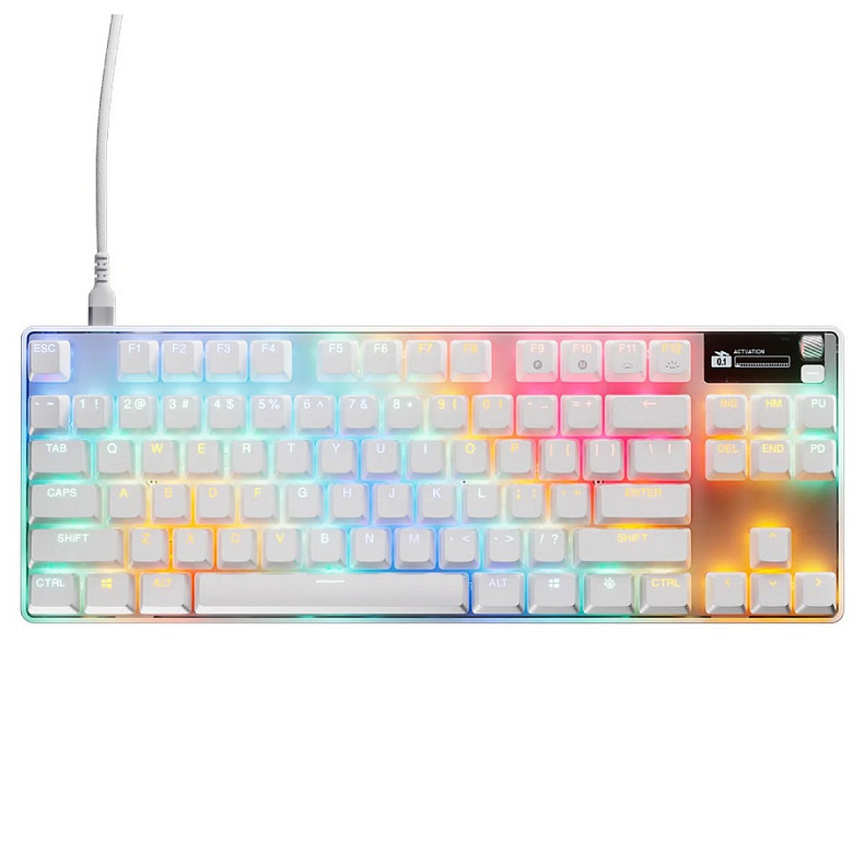 Клавіатура SteelSeries Apex Pro TKL Gen 3 UA HyperMagnetic, OmniPoint 3.0, OLED, White