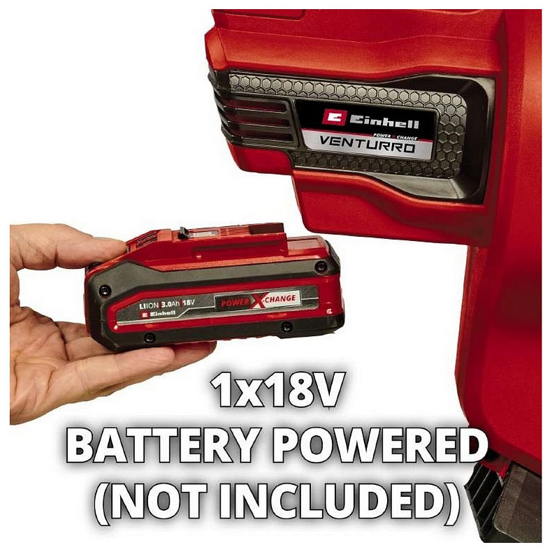 Повітродув-пилосос садовий акумуляторний Einhell VENTURRO 18/210 18В PXC 210км/год 500куб/год 45л 2.