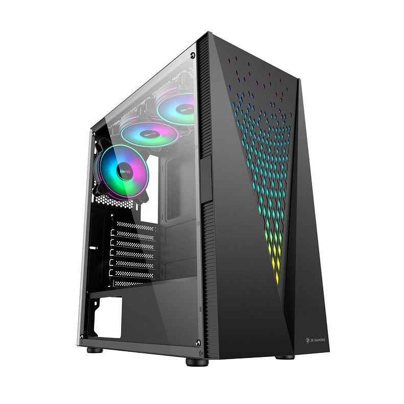 Корпус 2E GAMING GALAXY (G2055)MidT, 2xUSB2.0,1xUSB3.0, 3x120мм ARGB+стрічка, скло (бічна панель)