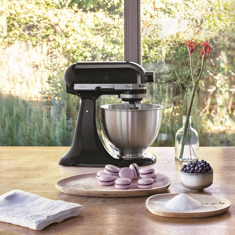 Кухонный комбайн KitchenAid CLASSIC 4,3 л 5K45SSEOB с откидным блоком черный