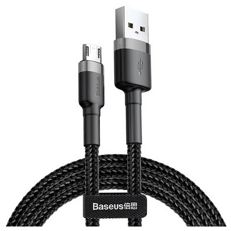 Кабель Baseus cafule Cable USB For Micro 2.4A 1M Gray+Black