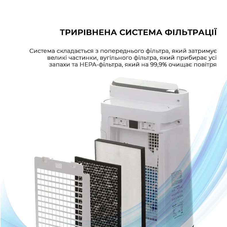 Воздухоочиститель с функцией увлажнения Sharp KC-D60EUW