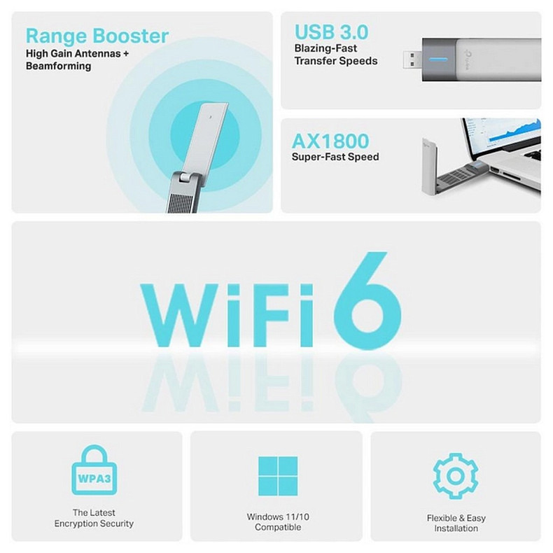 WiFi адаптер TP-LINK Archer TX20UH AX1800 USB 3.0 High Gain