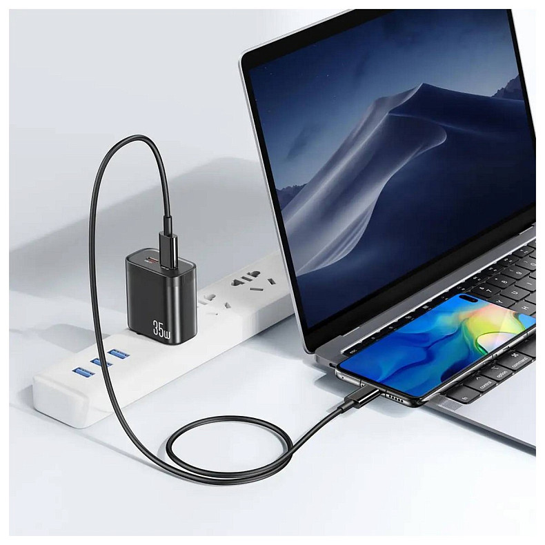 Зарядний пристрій XO L105 (2USB-С, 3А) PD Black (L105-CC.black)