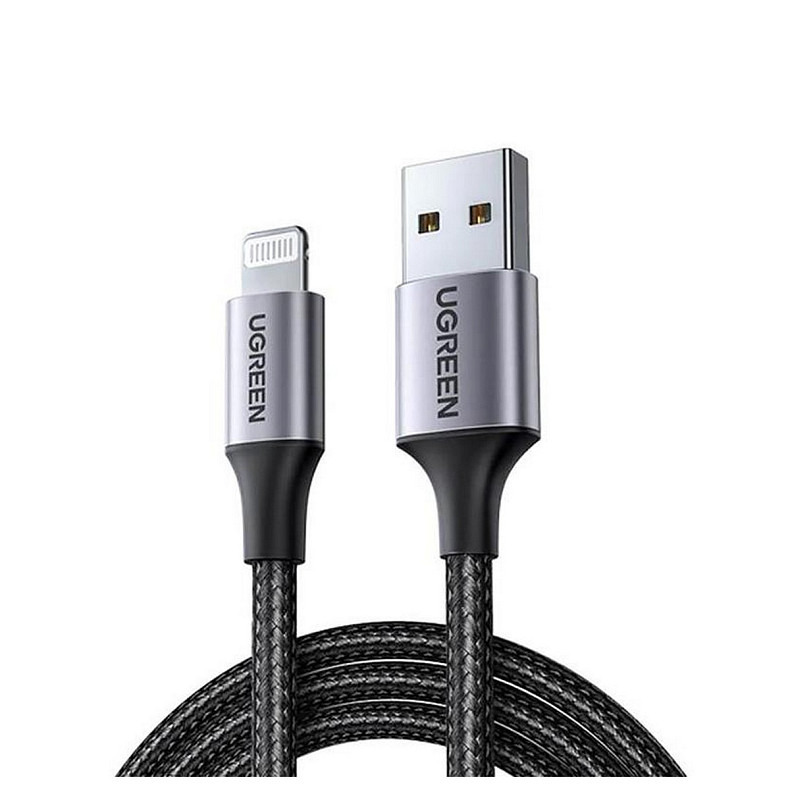 Кабель USB 2.0 AM-Lightning M, 2.0 м, 2.4A, Чорний, US199 UGREEN