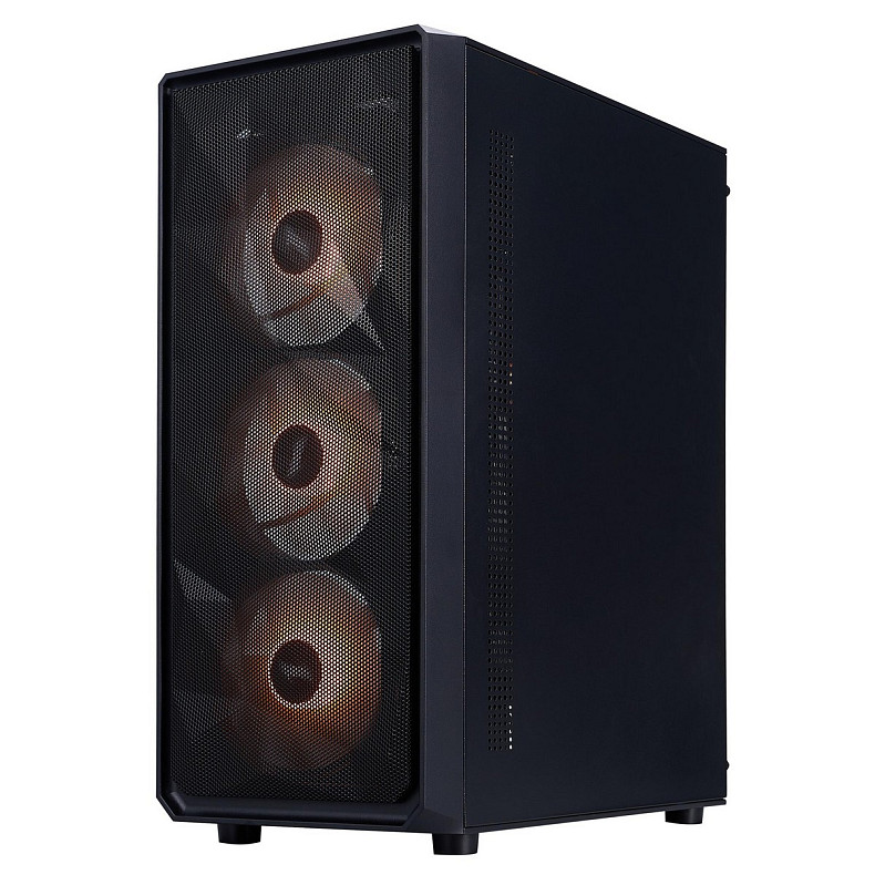 Корпус 1stPlayer FD3-M-BK-4F7 Black без БП