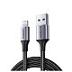 Кабель USB 2.0 AM-Lightning M, 2.0 м, 2.4A, Чорний, US199 UGREEN