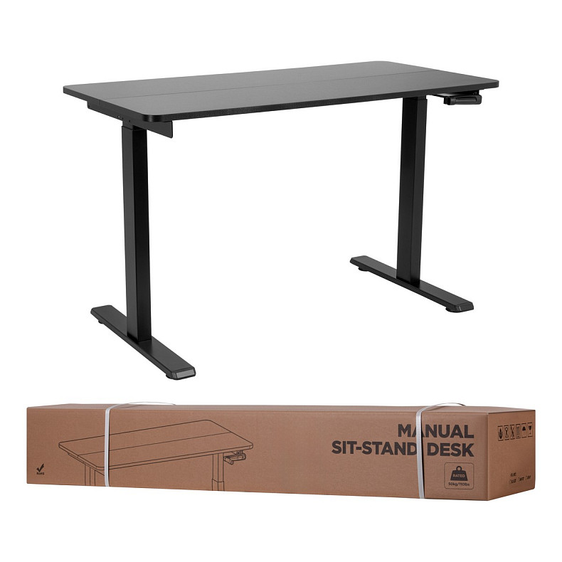 Стол компьютерный 2E СЕ120B-MECHANIC, регулировка высоты, механика, 72/120х120x60см, черный