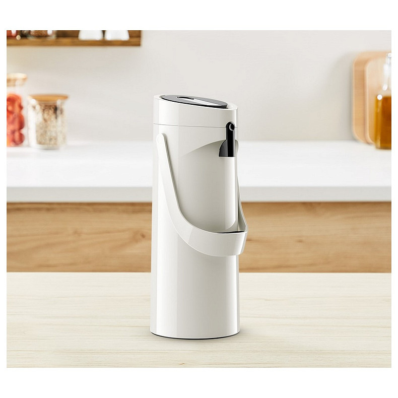 Термос Tefal Ponza Pump, 1.9л, пластик, скло, білий (K3140214)