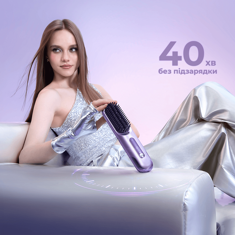 Бездротова щітка-випрямляч для волосся з іонізацією Dreame Sleek Cherry Pink (AA02B-CHP)
