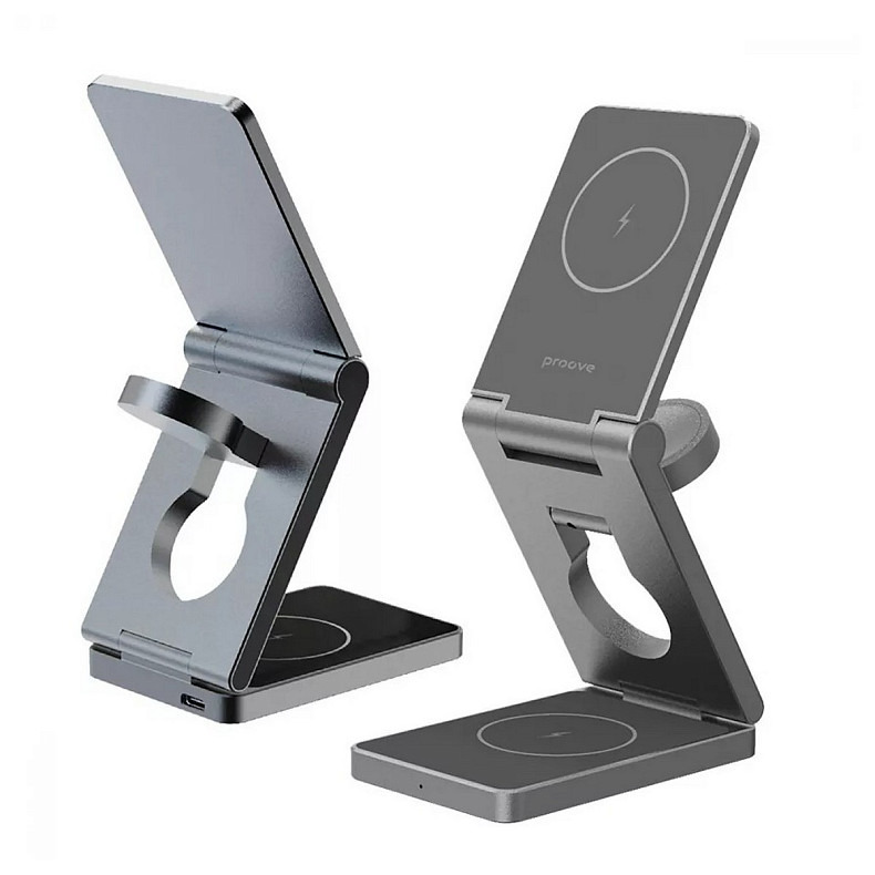 Беспроводное зарядное устройство Proove Titan Volt 3in1 Gray (WSTV15000003)