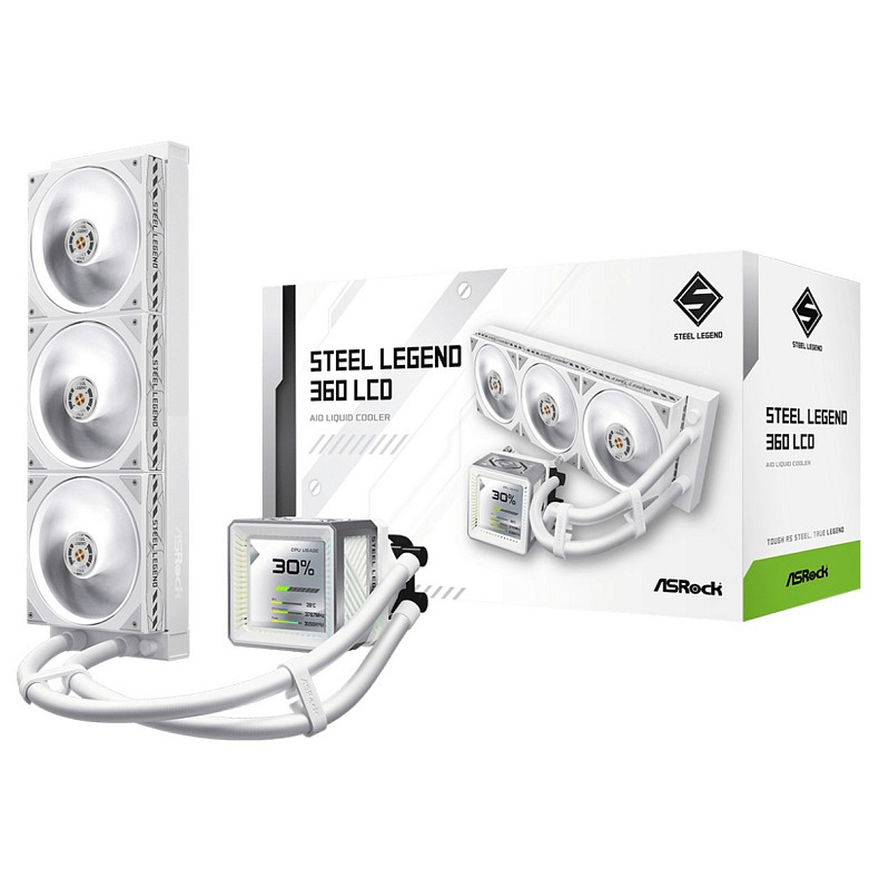 Система водяного охлаждения ASRock Steel Legend 360 LCD White