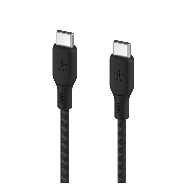 Кабель Belkin USB-С > USB-С, 3м, 100Вт, плетений, чорний