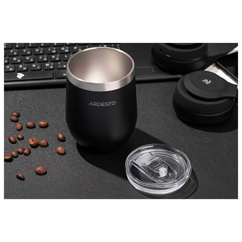 Термокухоль Ardesto Compact Mug, 350мл, нержавіюча сталь, чорний (AR2635MMB)
