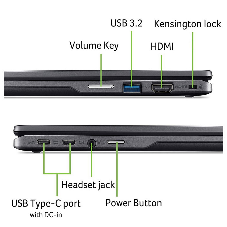Ноутбук Acer Chromebook Plus Spin 514 CP514-4HN 14" WUXGA IPS Touch, Intel 3-100U, 8GB, F256GB, UMA,