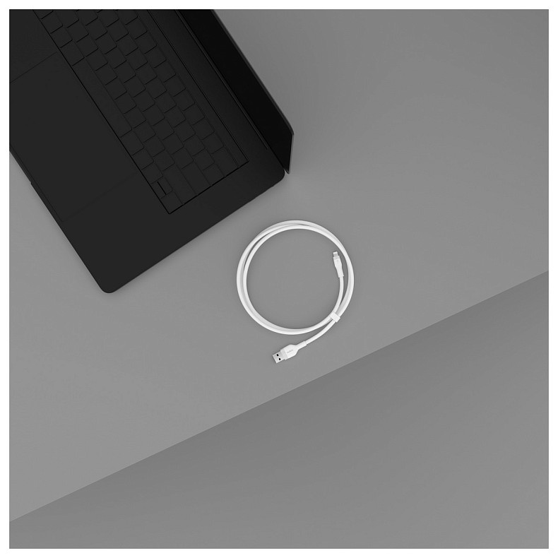 Кабель Belkin USB-A > Lightning, 1м, силиконовый, с клипсой, белый
