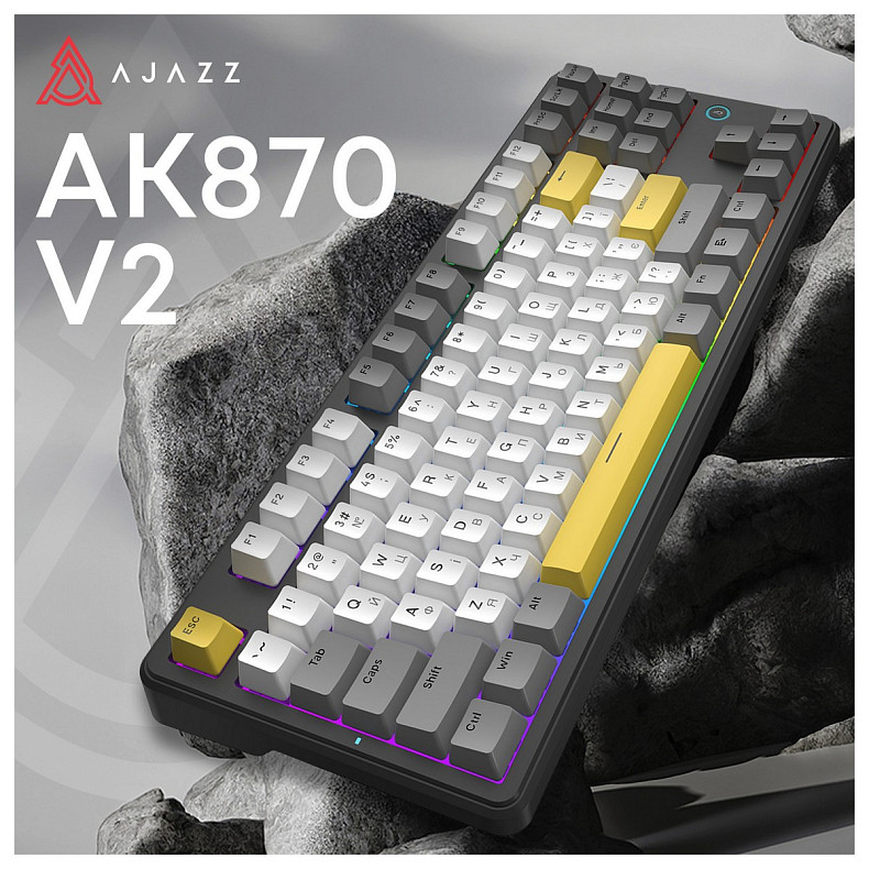 Клавіатура Ajazz AK870 V2 Flying Fish Switch Black USB-C (AK870-V2-FF-BGY)