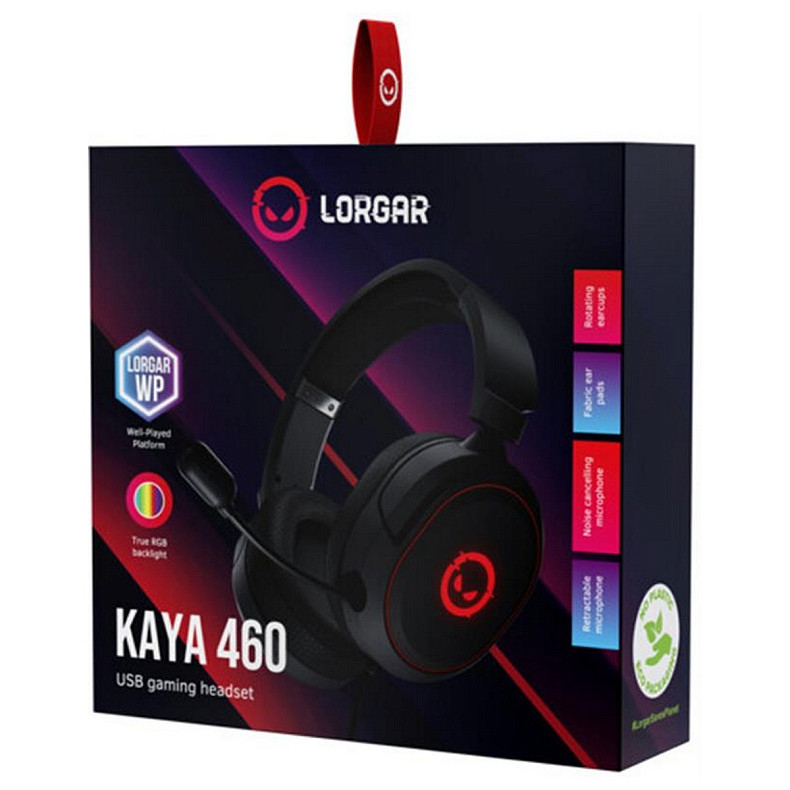 Гарнітура Canyon Lorgar Kaya 460 Gaming RGB USB Black (LRG-GHS460)