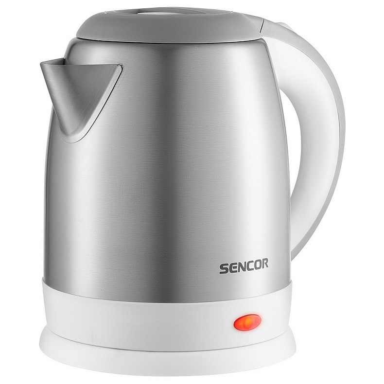 Электрочайник Sencor 1.2л, Strix, нержавеющая сталь, бело-серый
