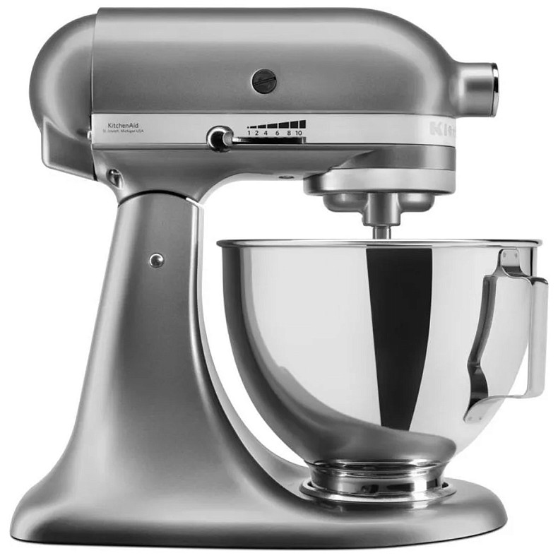 Кухонная машина KitchenAid Artisan 4,3 л 5KSM95PSECU с откидным блоком, серебристый