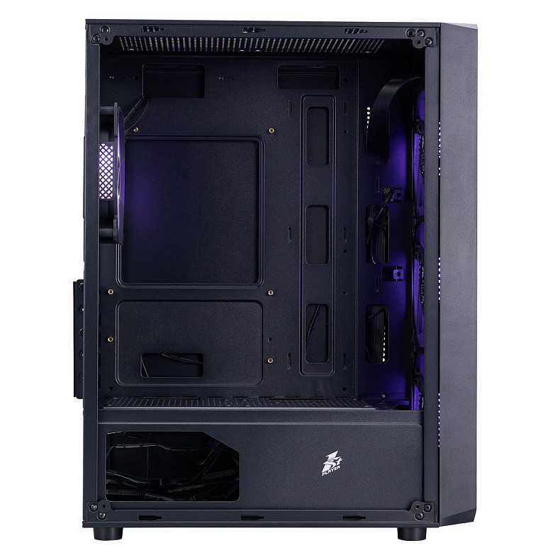 Корпус 1stPlayer FD3-M-BK-4F7 Black без БП