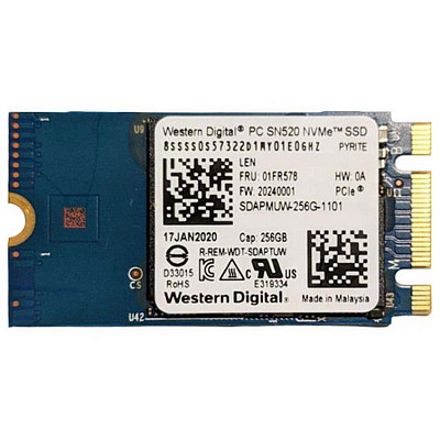 SSD диск WD PC SN520 256GB M.2 2242 PCIe 3.0 x2 NVMe TLC (SDAPMUW-256G)