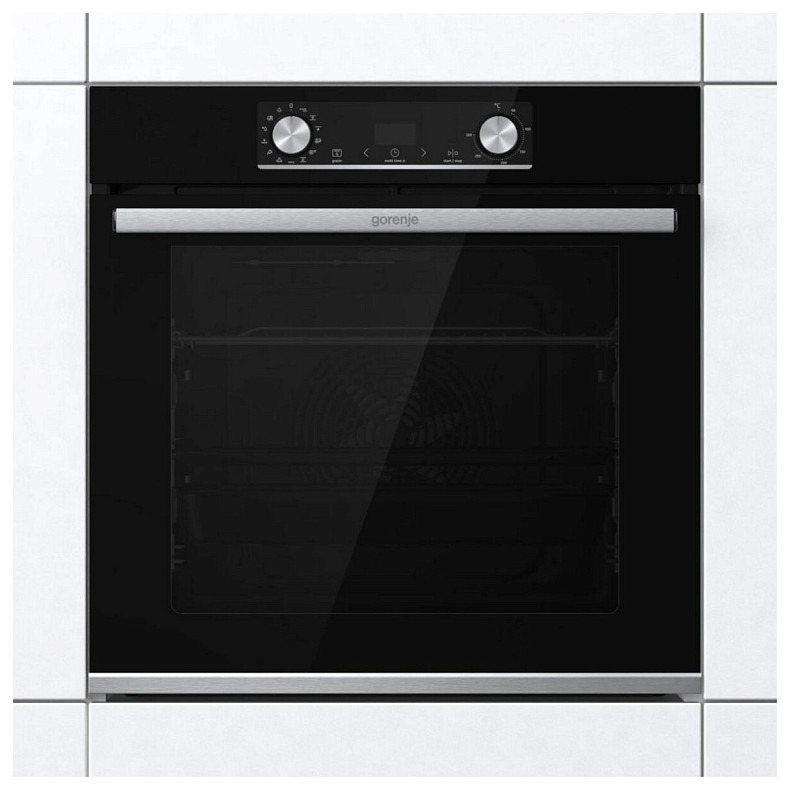 Духова шафа Gorenje електрична, 77л, A+, дисплей, IconLed, пара, макс.темпер.-300, чорний