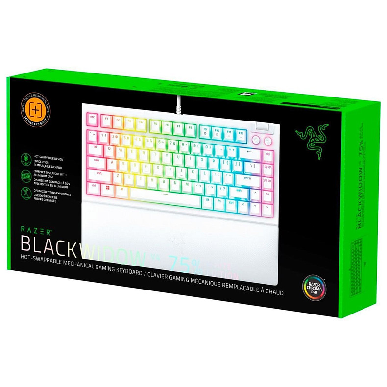 Клавиатура механическая RAZER BlackWidow V4 75%, White (RZ03-05001700-R3M1)