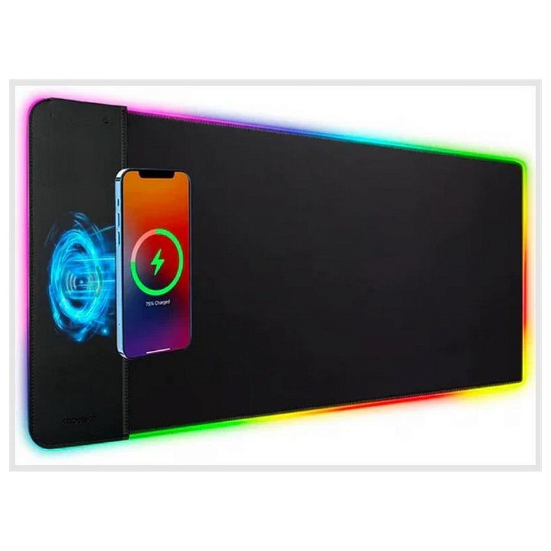 Килимок для миші з зарядним бездротовим пристроєм Choetech (T543-F) RGB Illuminated 15W Wireless C