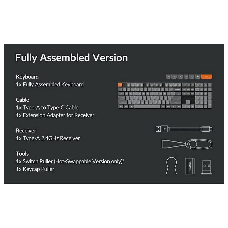 Клавіатура Keychron K5 Max 104Key Gateron MX 2.0 Red WL/BT/USB-A QMK RGB чорний