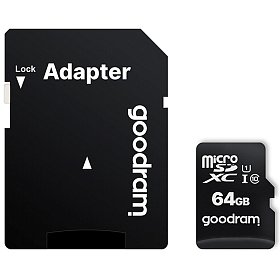 Карта памяти MicroSDXC 64GB UHS-I Class 10 Goodram + SD-adapter (M1AA-0640R12)