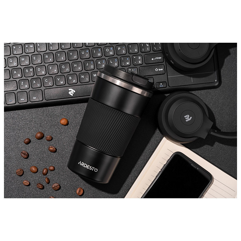 Термокружка Ardesto Urban, 500мл, нержавеющая сталь, черная (AR2650TMB)