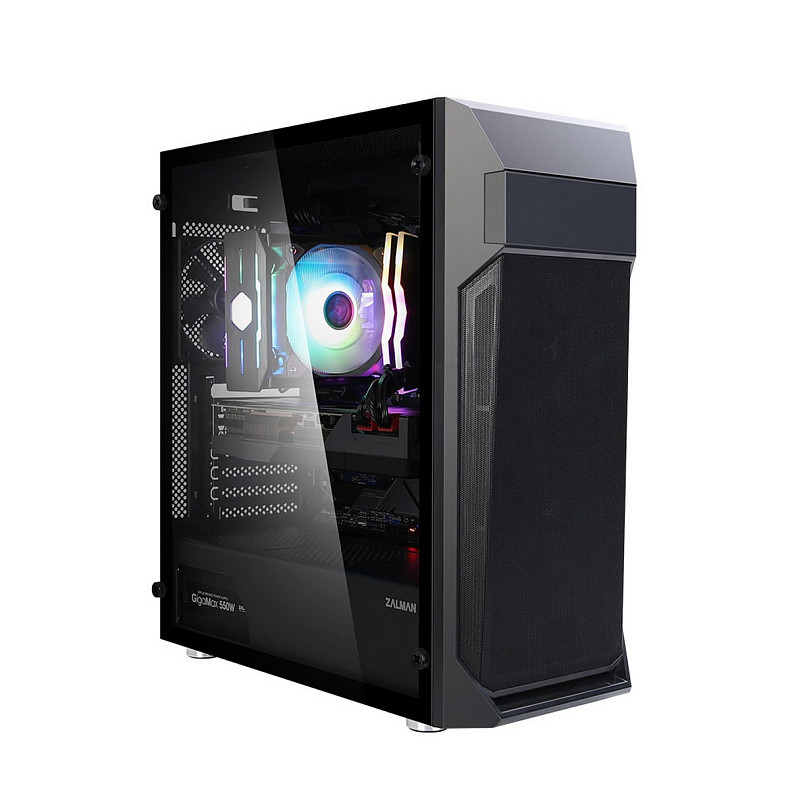 Корпус Zalman Z1 Plus, без БЖ, 2xUSB3.0, 1xUSB2.0, 3x120mm Black fans, TG Side Panel, ATX, Black
